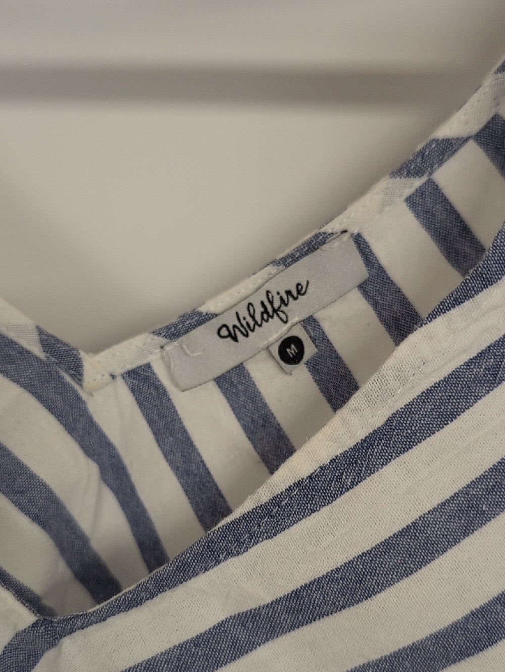 WILDFIRE BLUE & WHITE STRIPED TIE SHOULDER TANK TOP - Picture 3 of 5